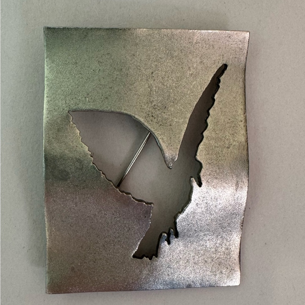 Rene Magritte Vintage Silver Bird Silhouette Brooch - Picture 2 of 4